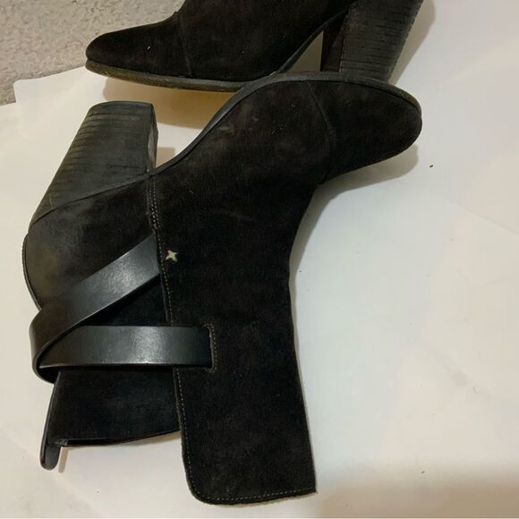 Rag & Bone • Kinsey suede ankle boot heeled bootie moto celeb 39B dark brown - Picture 12 of 12